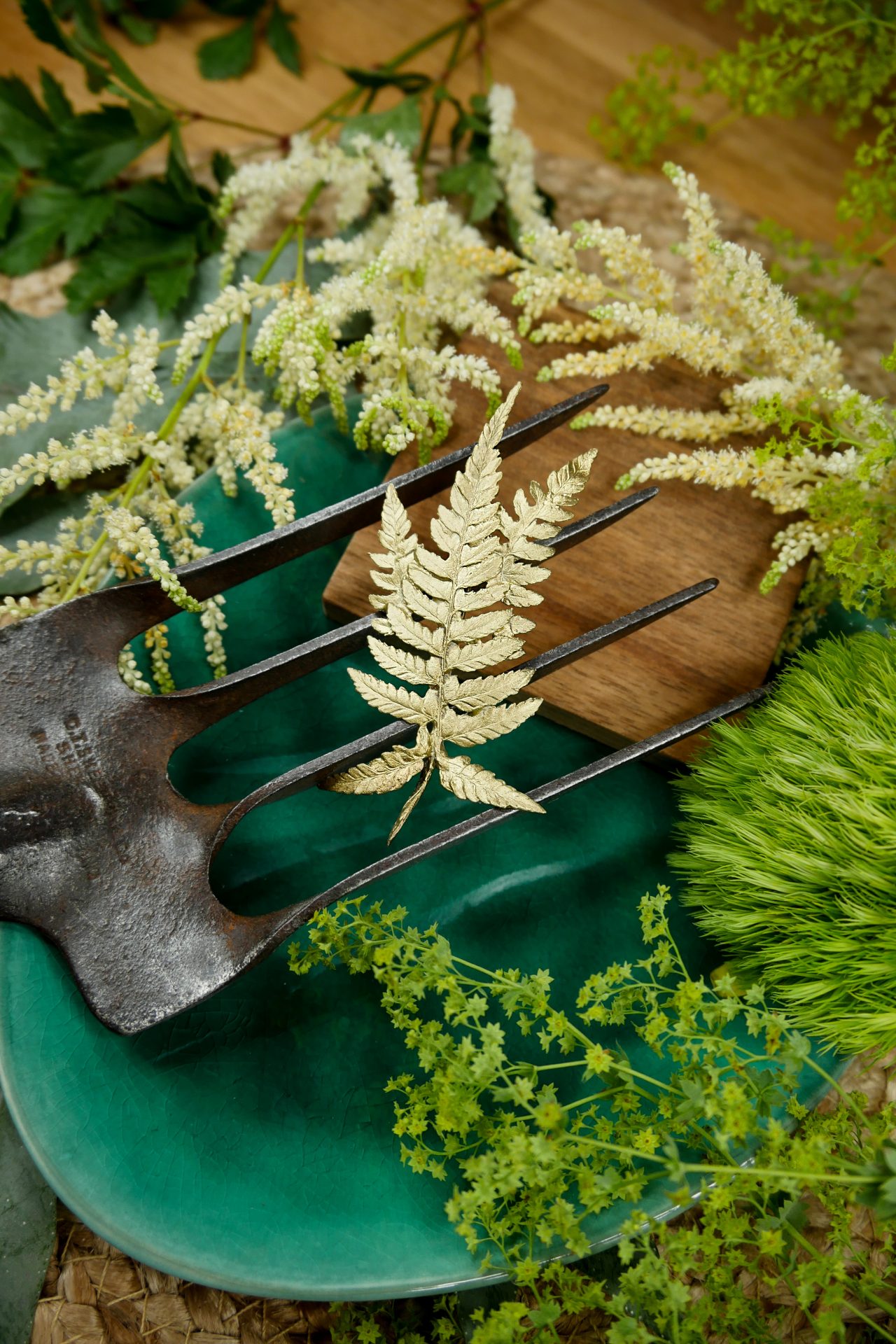 Botanical Jewellery Fern Pin on Shovel
